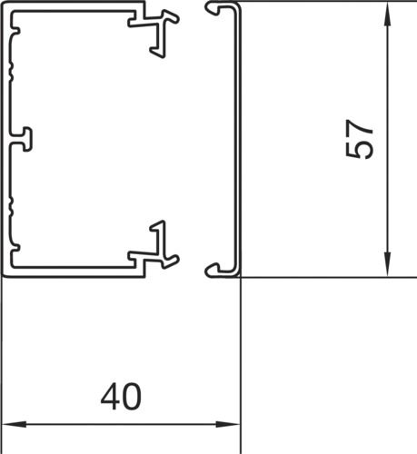 Leitungsführungskanal Kst 40x57x2000mm stgr unbeh LF-K 1700qmm RAL7030