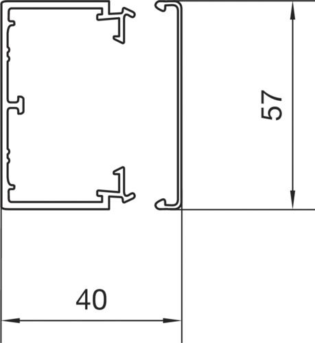 Leitungsführungskanal Kst 40x57x2000mm lgr unbeh LF-K 1500qmm RAL7035