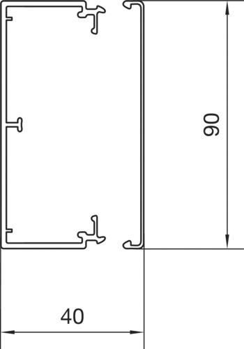 Leitungsführungskanal Kst 40x90x2000mm lgr unbeh LF-K 2400qmm RAL7035