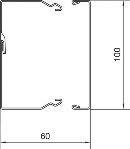 Leitungsführungskanal ST 60x100x2000mm vz hfr LF-K 5025qmm