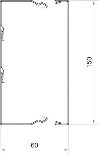 Leitungsführungskanal ST 60x150x2000mm vz hfr LF-K 7000qmm