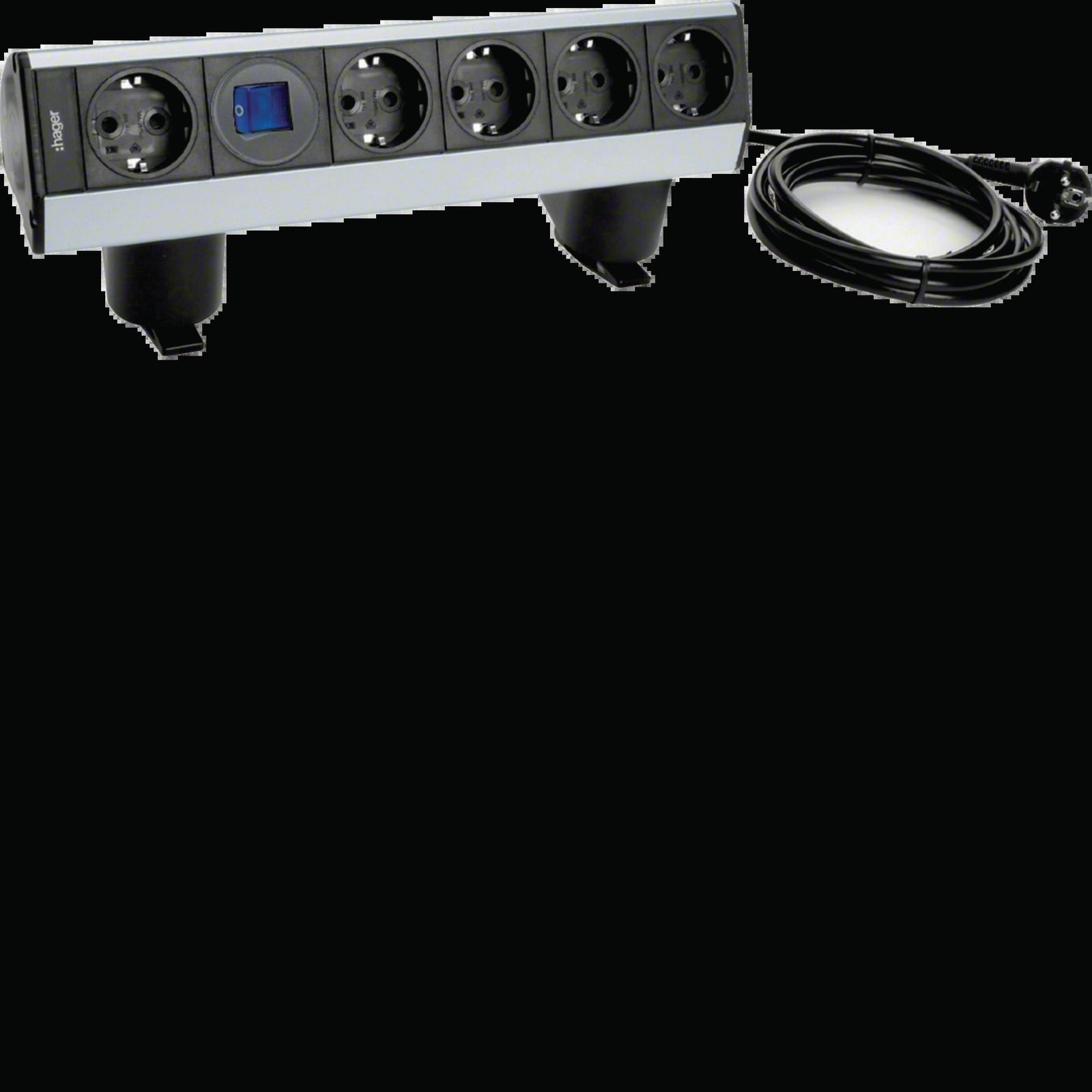 Steckdosenleiste 5f alu 3m 30° IP20