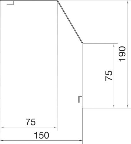 Abdeckung R-Kanal RK 190 190x150x2000mm lgr