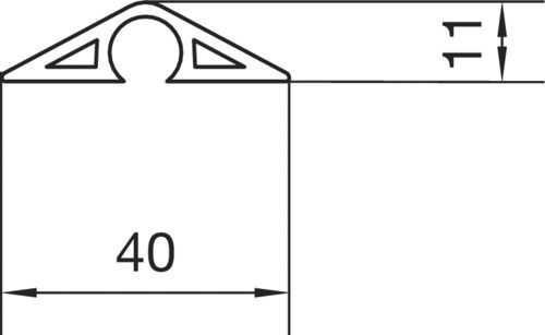 Aufbodenkanal Kst stgr 41x11x2000mm RAL7030 hfr