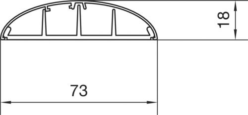 Aufbodenkanal Kst stgr 75x18x2000mm RAL7030 hfr