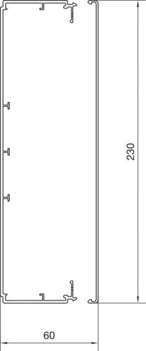 Leitungsführungskanal Kst 60x230x2000mm lgr unbeh LF-K 10998qmm RAL7035