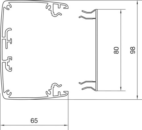 Installationssäule Alu DA200 3400mm eins rechteck Klemmbef anod/elox oben/unten