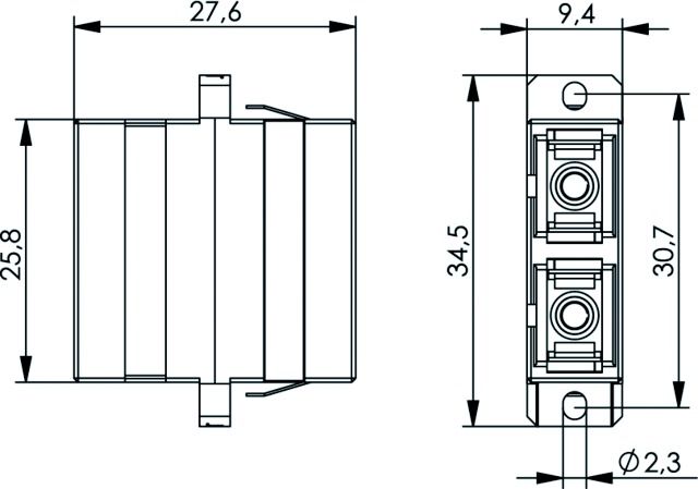 LWL-Kupplung SC SC Singlemode und Metall Keramik Schraube/einrasten