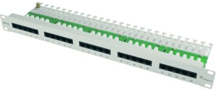 Patchpanel 25Ports 1HE Cat3 RAL7035 19Zoll-Einbau