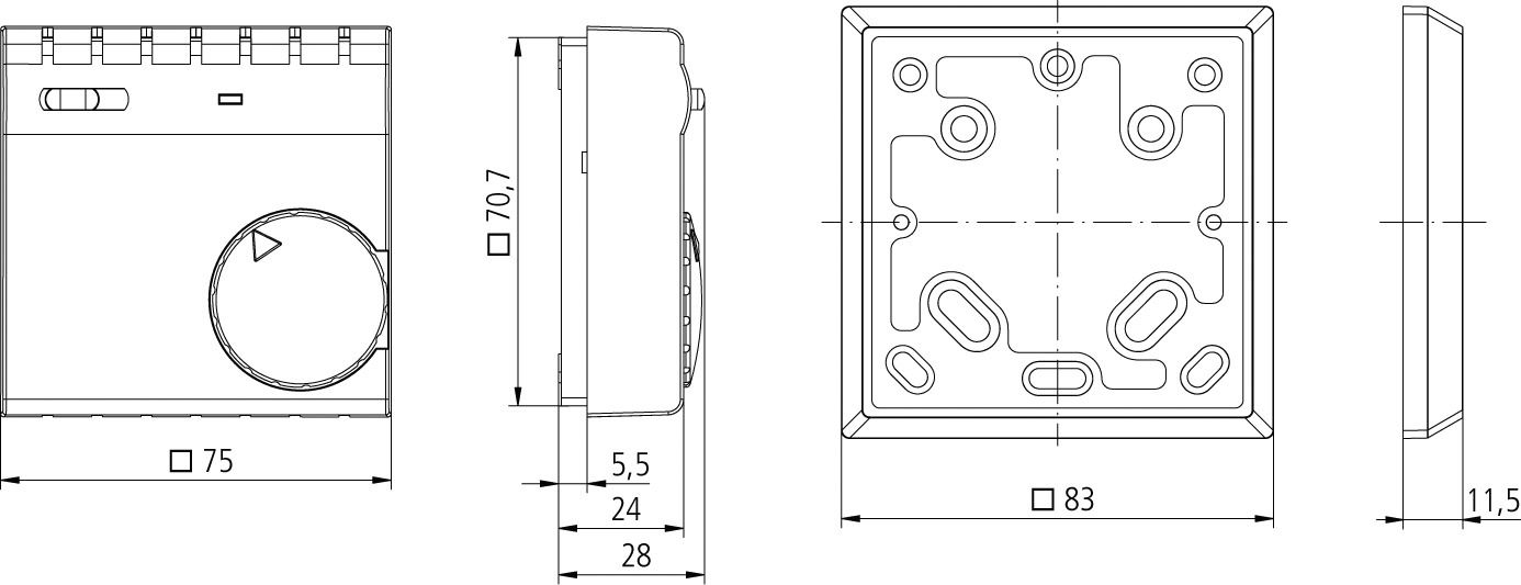 Raumthermostat 230V 10A Öffner IP30 Bimetall