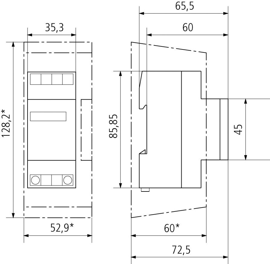 Betriebsstundenzähler analog REG AC 230V 99999h IP65 netzsync