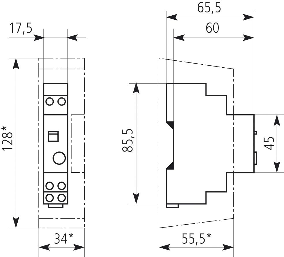 Treppenlichtzeitschalter TLZ REG 1TE elektr.Multifunkt 220-240VAC 3/4Leiter
