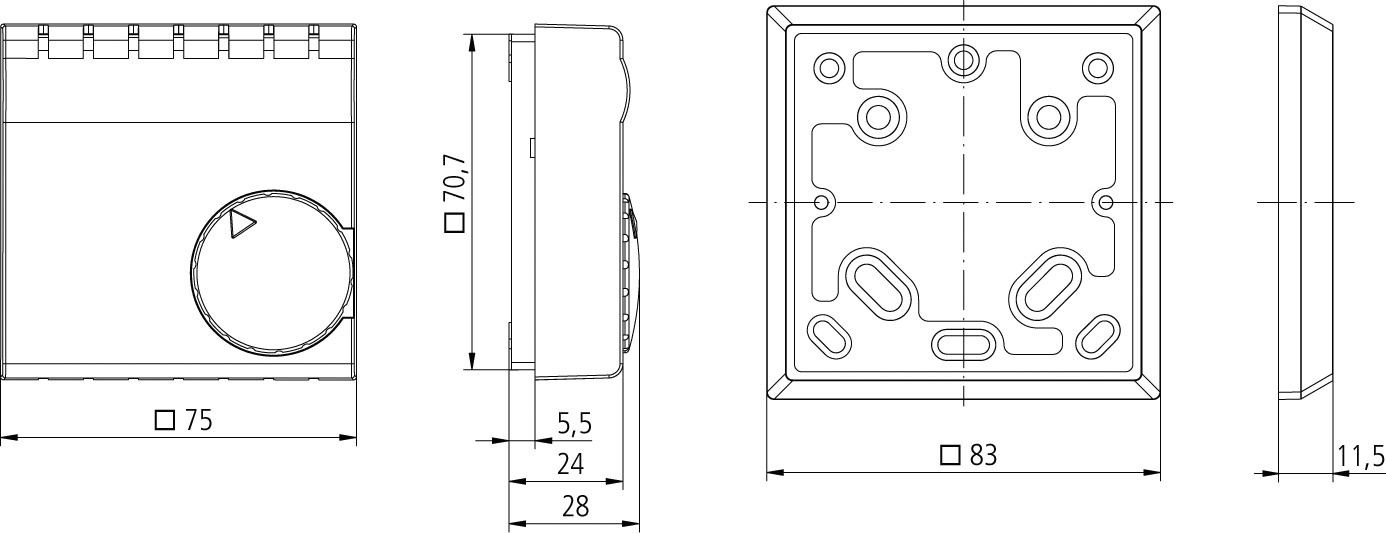 Raumthermostat 230V 10A Öffner IP30 Bimetall