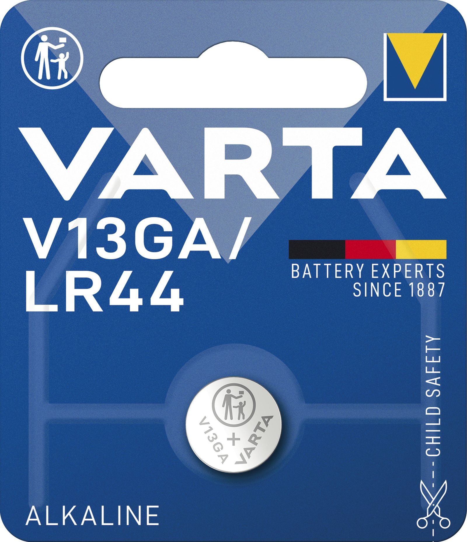 Batterie Knopfzelle 1,5V G13 LR44 AL-MN 1,5V 130mAh Ø11,6x5,4mm
