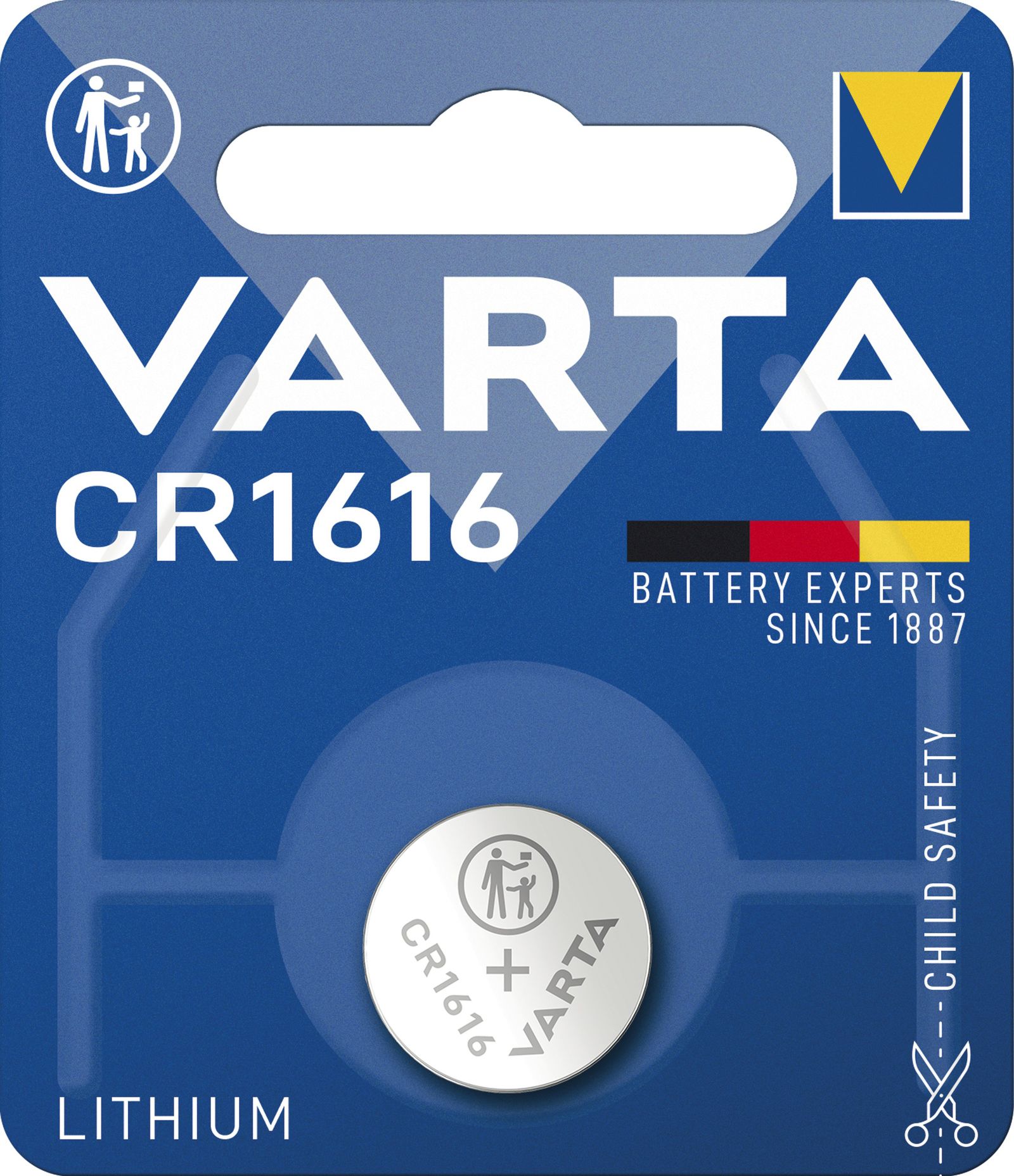 Batterie Knopfzelle 3V CR1616 Li 3V 55mAh Ø16x1,6mm