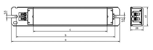 Vorschaltgerät 58-65W VVG f.T8 f.T38 f.T-U konv Für Lampenart T-U 233x41mm