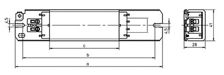 Vorschaltgerät 58-65W VVG f.T8 f.T38 f.T-U konv Für Lampenart T-U 190x41mm
