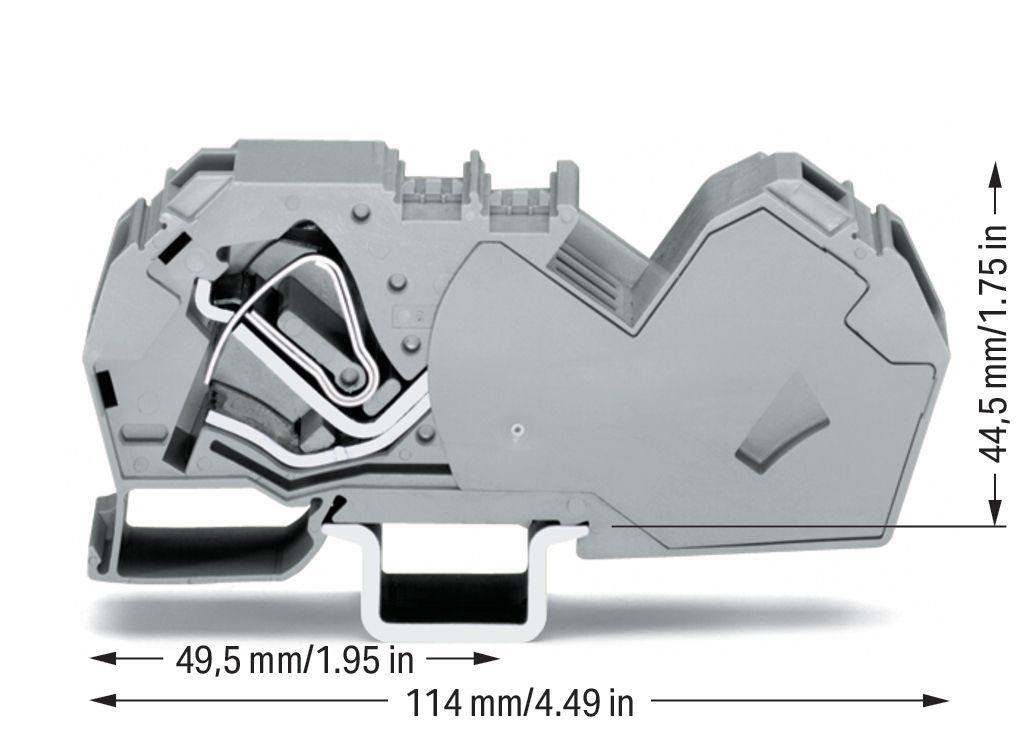 Reihenklemme 6-35qmm Serie 785 1Etage 2kl gr 125A Hutschiene TH35