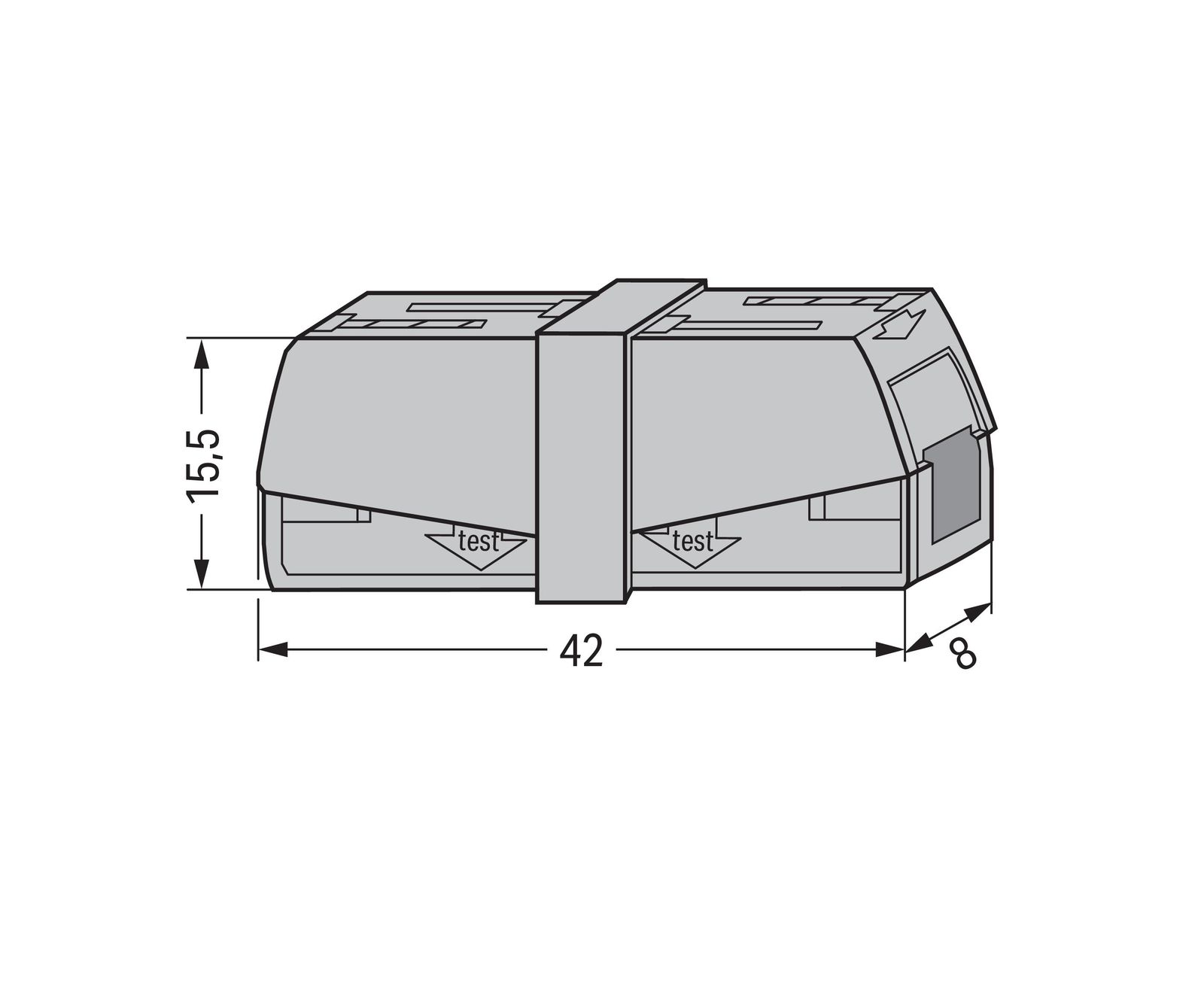Leuchtenklemme 2f 400V 24 Serie 224 24A 0,5-2,5qmm gr f.Massivleiter