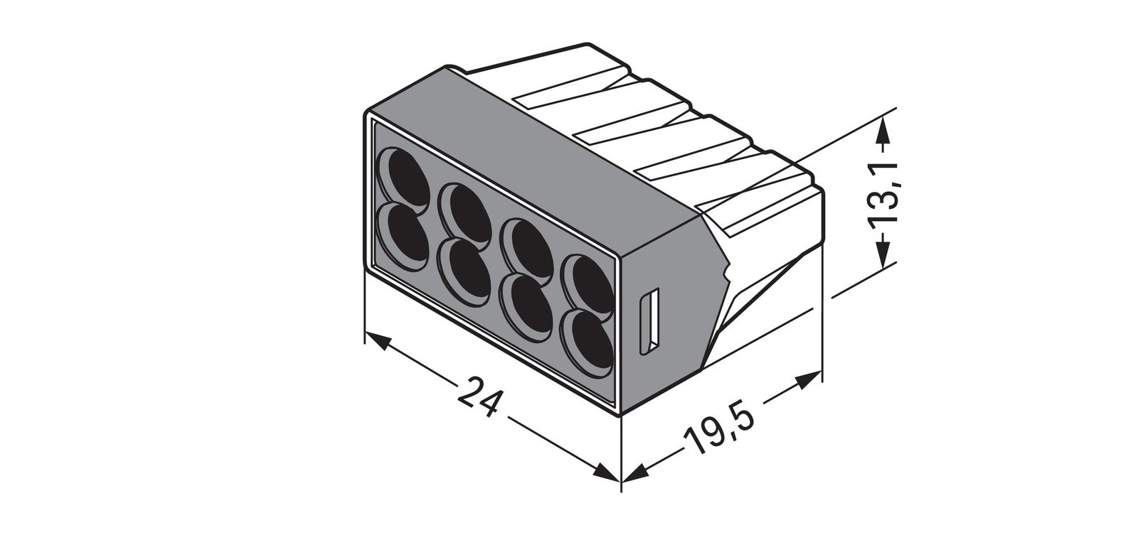 Steckklemme 8f 400V 24A 1-2,5qmm f.Massivleit