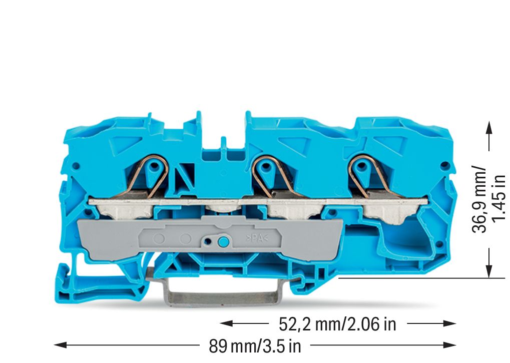 Reihenklemme 0,5-16qmm Serie 2010 1Etage 3kl bl 57A Hutschiene TH35
