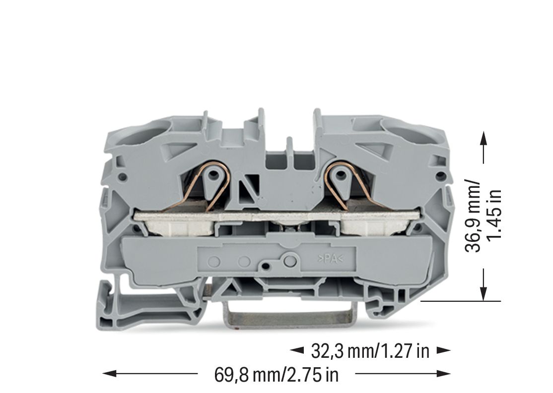 Reihenklemme 0,5-16qmm Serie 2016 1Etage 2kl gr 76A Hutschiene TH35
