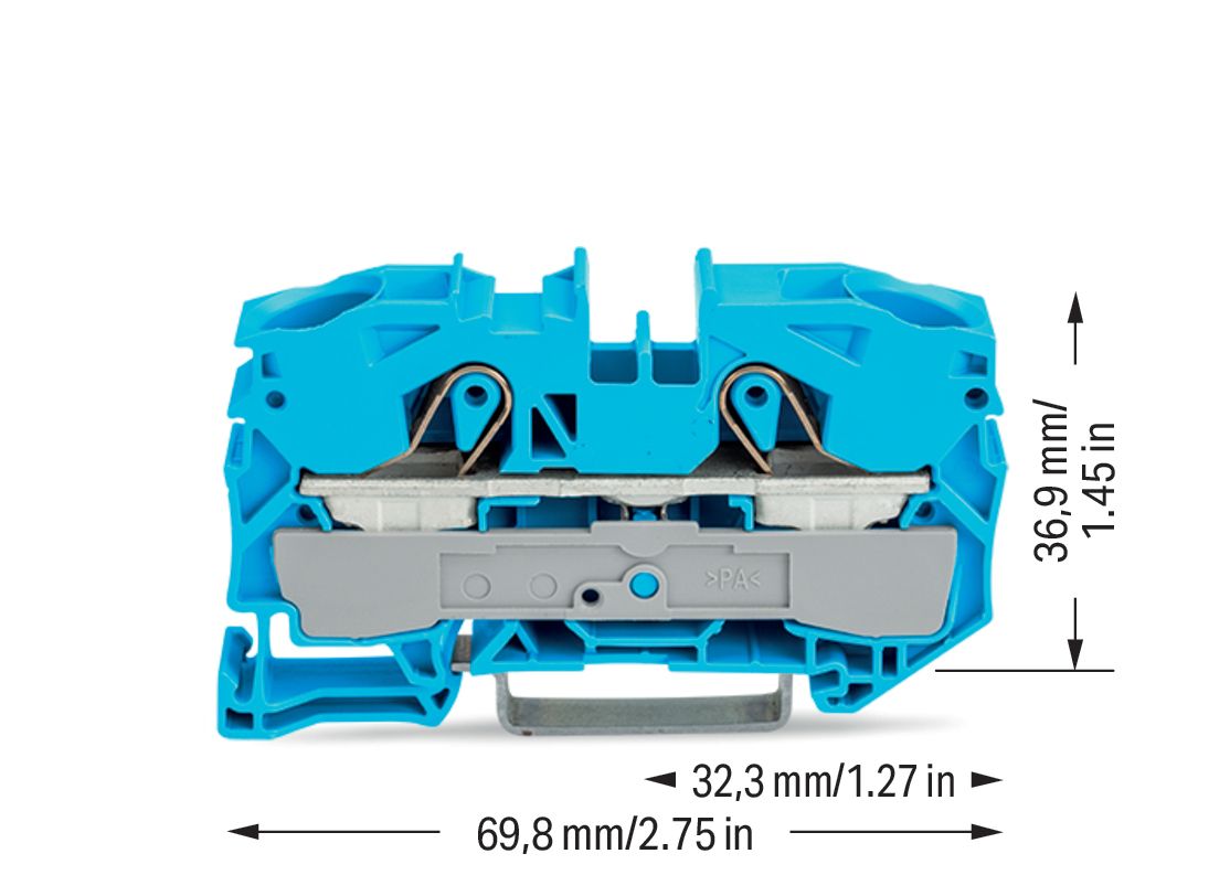 Reihenklemme 0,5-16qmm Serie 2016 1Etage 2kl bl 76A Hutschiene TH35
