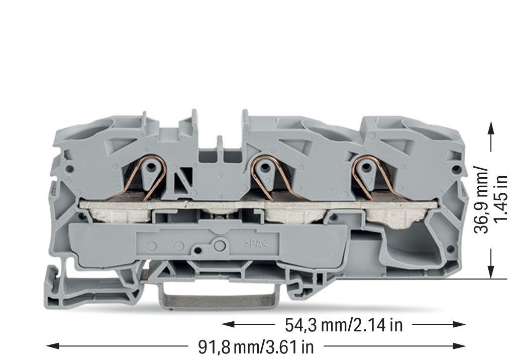Reihenklemme 0,5-25qmm Serie 2016 1Etage 3kl gr 76A Hutschiene TH35