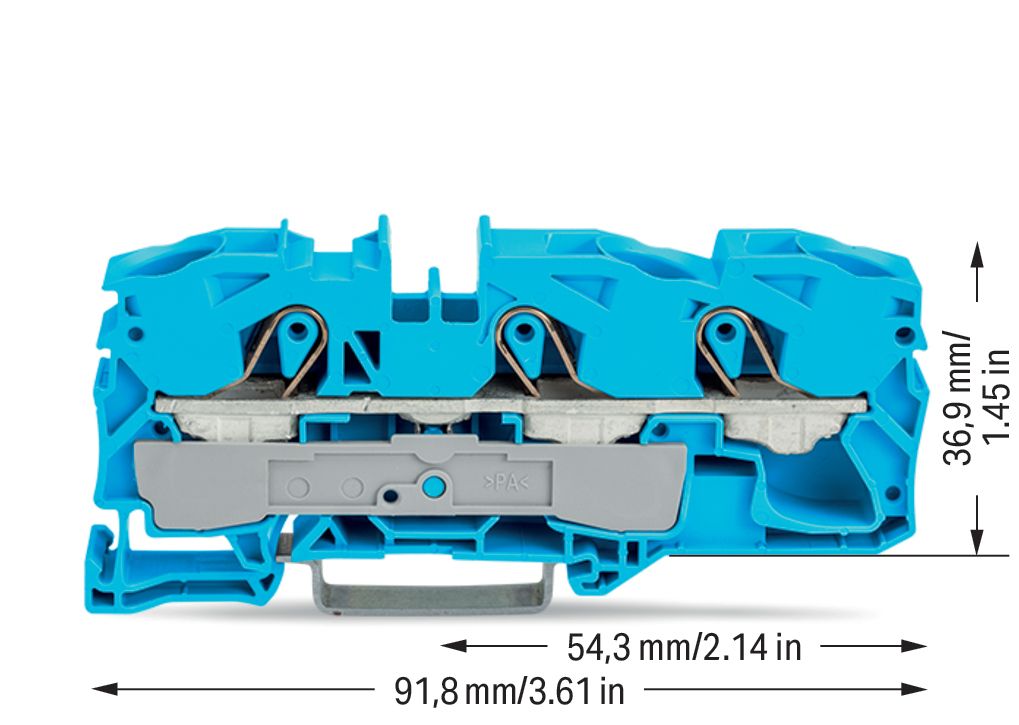 Reihenklemme 0,5-25qmm Serie 2016 1Etage 3kl bl 76A Hutschiene TH35