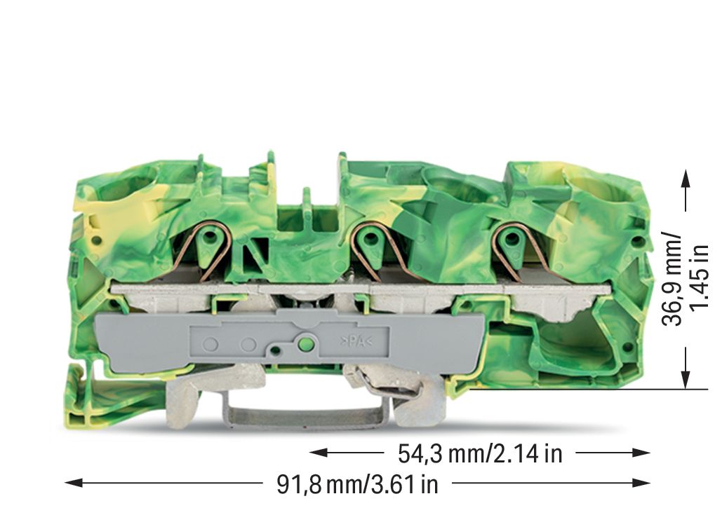 Schutzleiter-Reihenklemme Serie 2016 0,5-25qmm gn/ge 1Etage APL_erf.