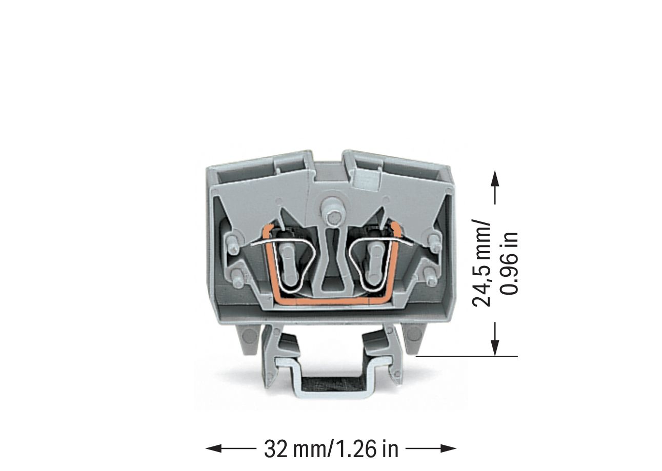 Reihenklemme 0,08-2,5qmm Serie 264 24A 1Etage 2kl gr Hutschiene TH15