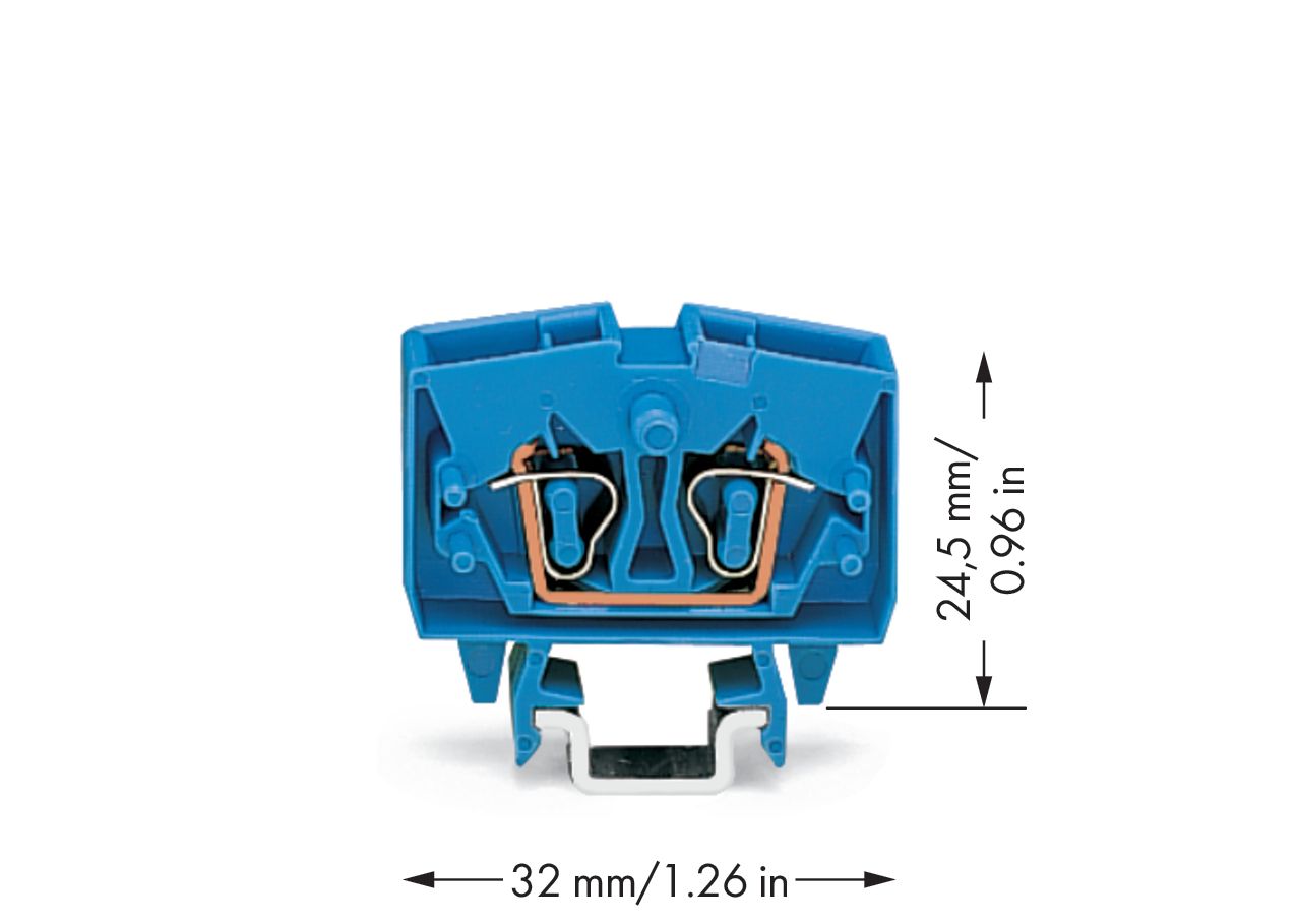 Reihenklemme 0,08-2,5qmm Serie 264 24A 1Etage 2kl bl Hutschiene TH15