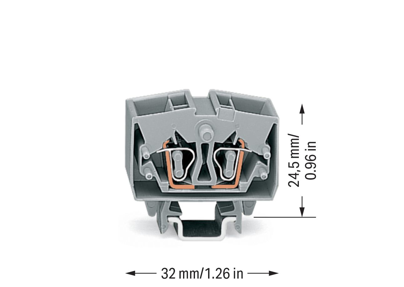 Reihenklemme 0,08-2,5qmm Serie 264 24A 1Etage 4kl gr Hutschiene TH15