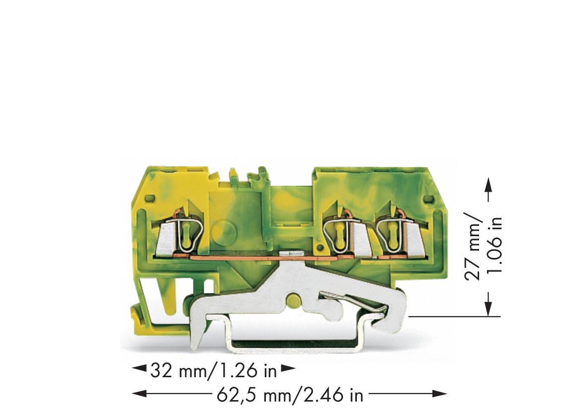 Schutzleiter-Reihenklemme Serie 279 0,08-1,5qmm gn/ge 1Etage APL_erf.