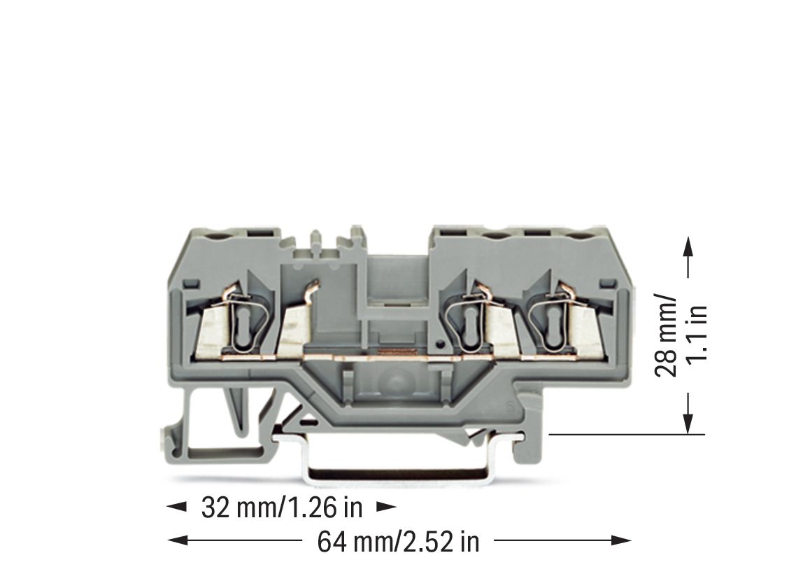 Reihenklemme 0,08-2,5qmm Serie 280 24A 1Etage 3kl gr Hutschiene TH35
