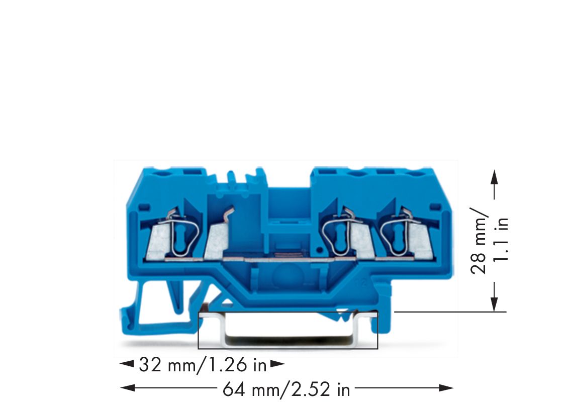Reihenklemme 0,08-2,5qmm Serie 280 24A 1Etage 3kl bl Hutschiene TH35