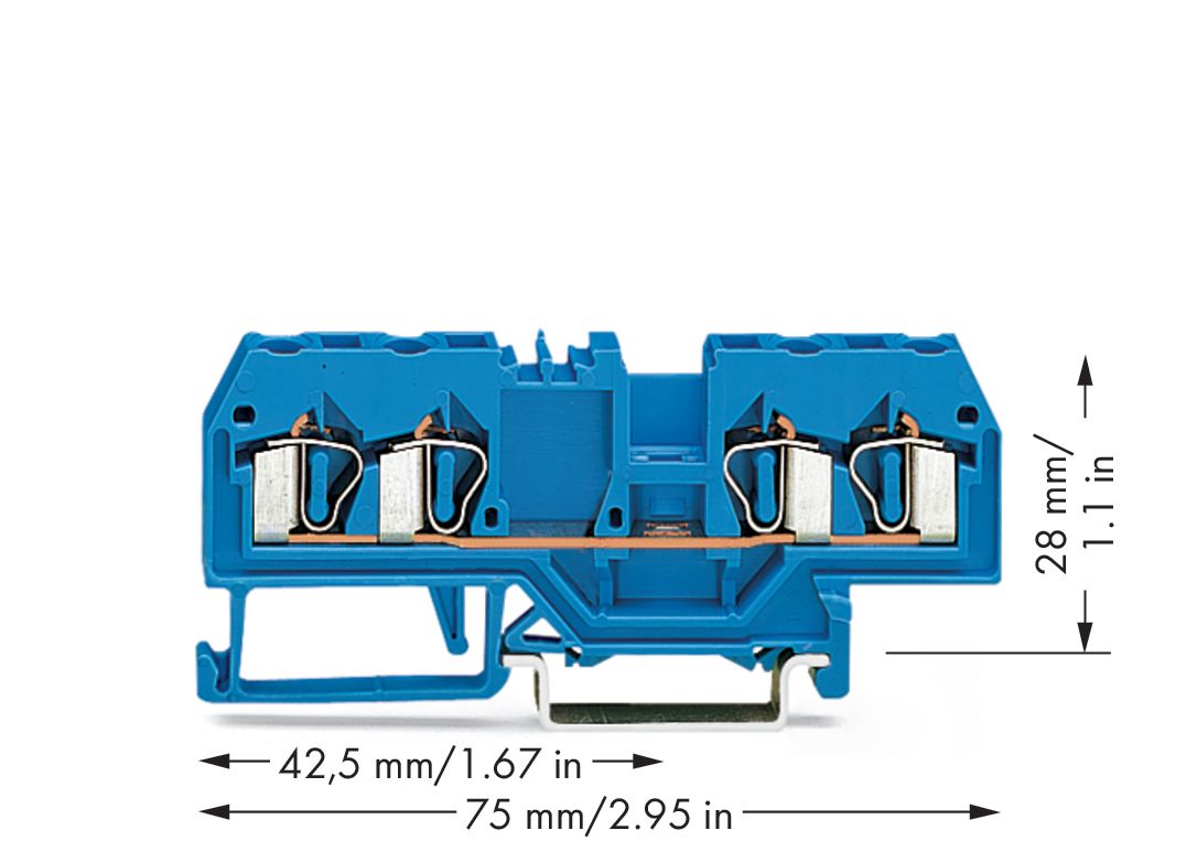 Reihenklemme 0,08-2,5qmm Serie 280 20A 1Etage 4kl bl Hutschiene TH35