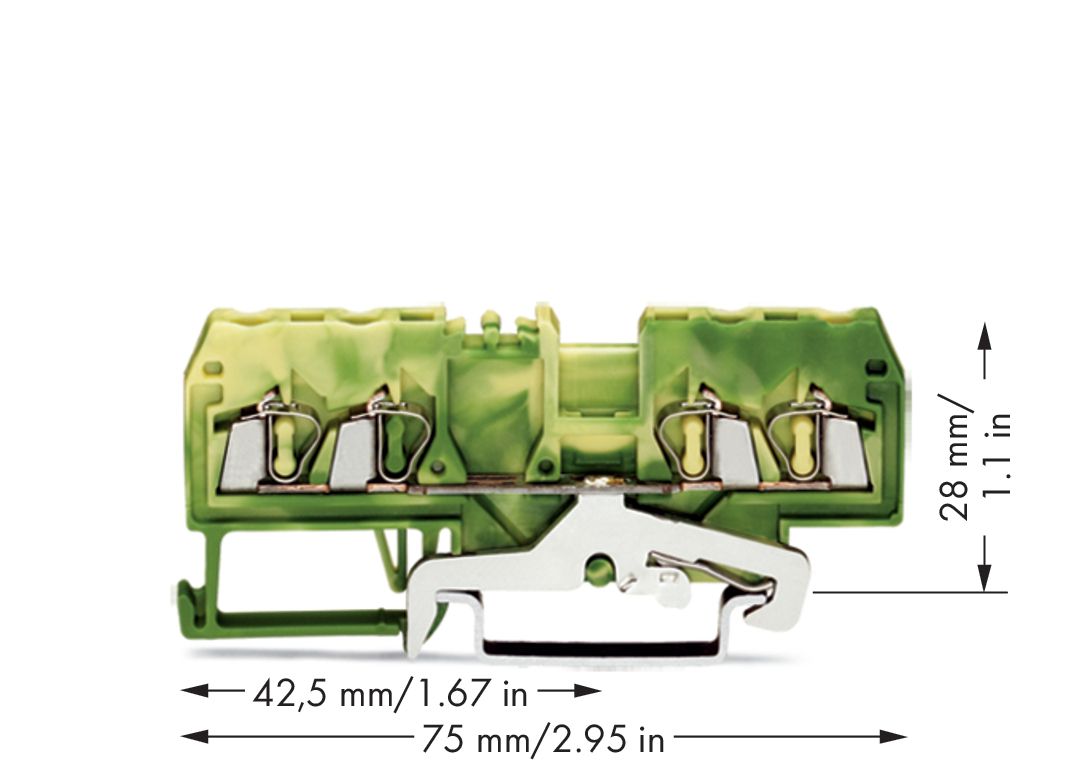 Schutzleiter-Reihenklemme Serie 280 0,25-2,5qmm gn/ge 1Etage APL_erf.