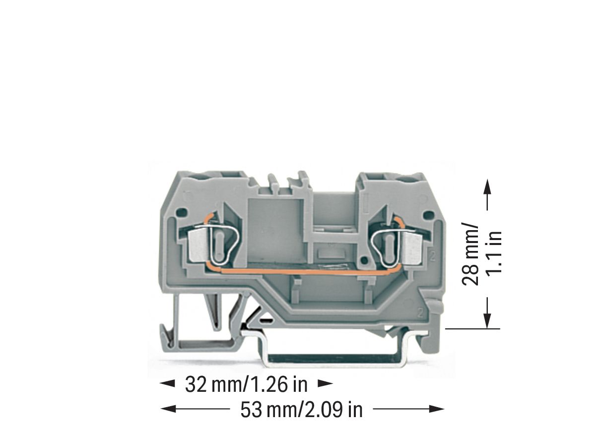 Reihenklemme 0,08-2,5qmm Serie 280 24A 1Etage 2kl gr Hutschiene TH35