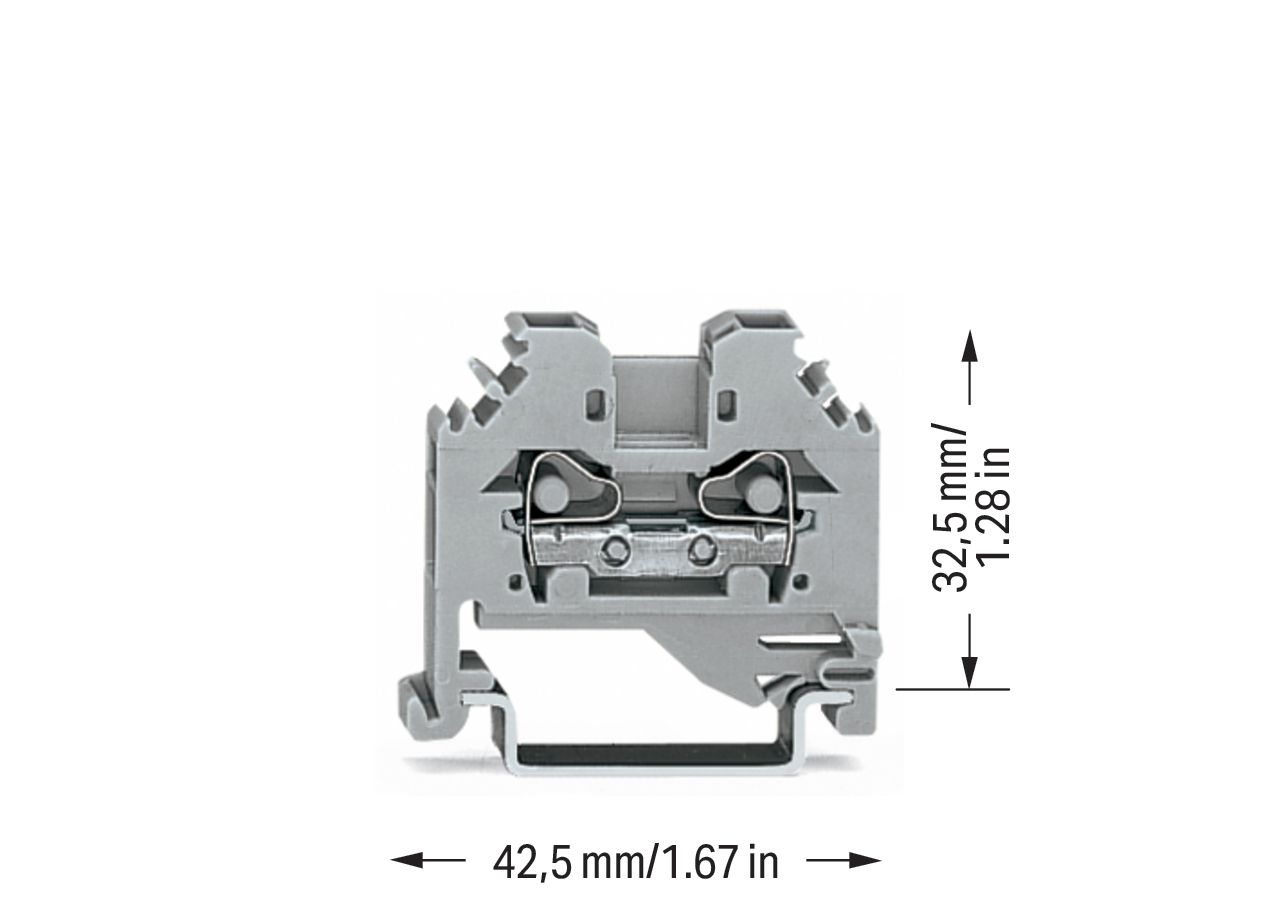 Reihenklemme 0,08-4qmm Serie 281 1Etage 2kl gr 32A Hutschiene TH35