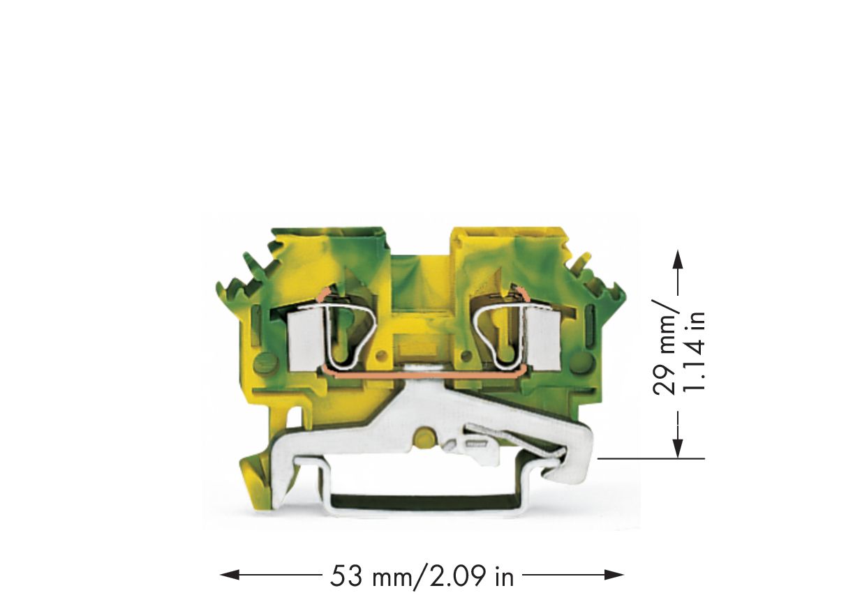 Schutzleiter-Reihenklemme Serie 281 0,08-4qmm gn/ge 1Etage APL_erf.