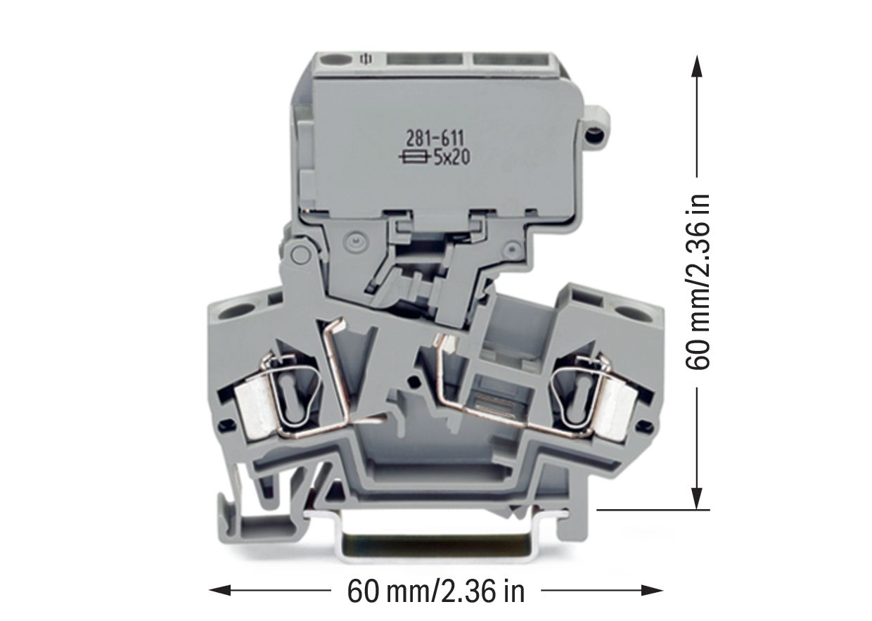 Sicherungs-Reihenklemme Serie 281 10A 0,08-4qmm G-Sich 5x20mm schwenkb