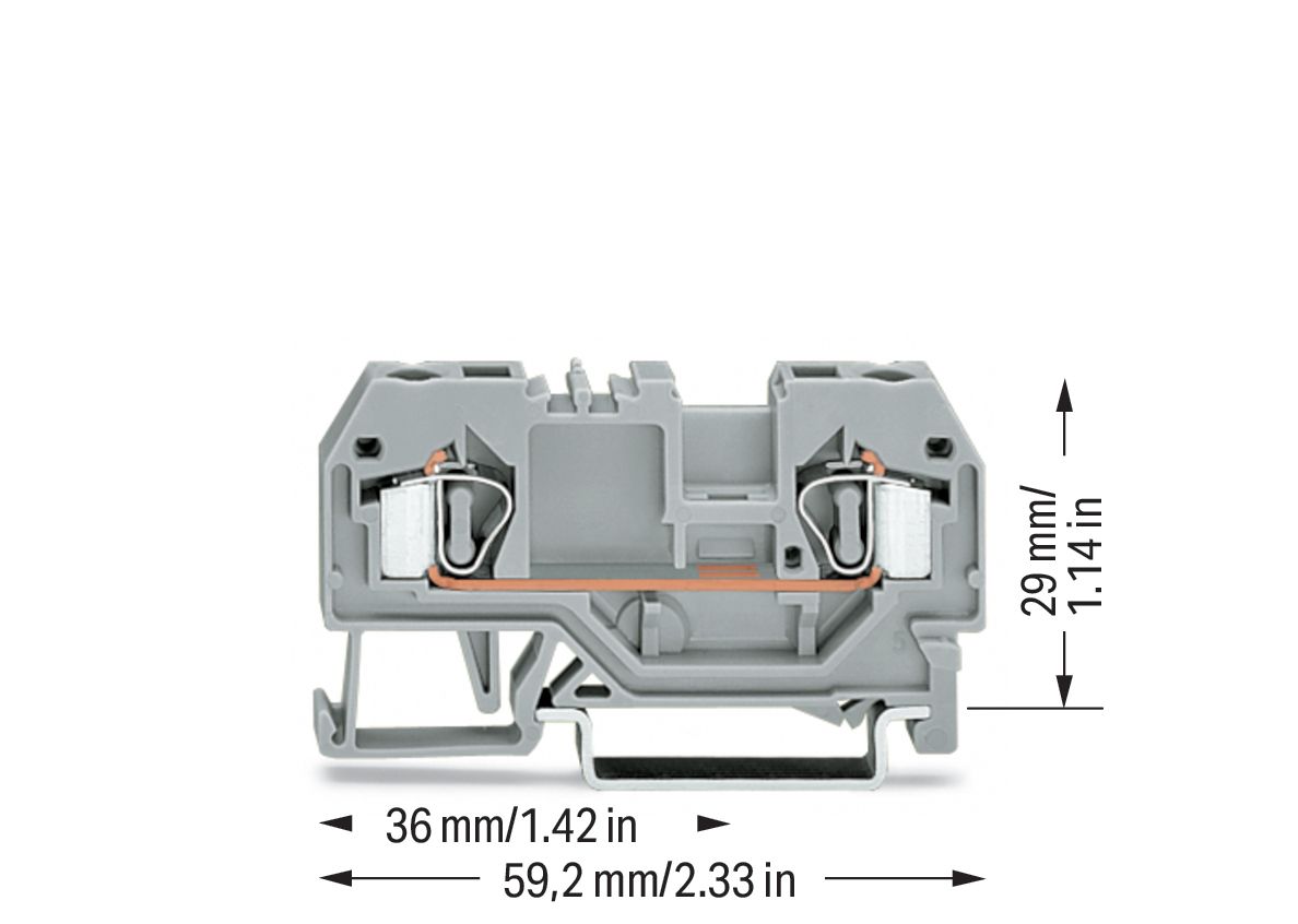 Reihenklemme 0,08-4qmm Serie 281 1Etage 2kl gr 32A Hutschiene TH35