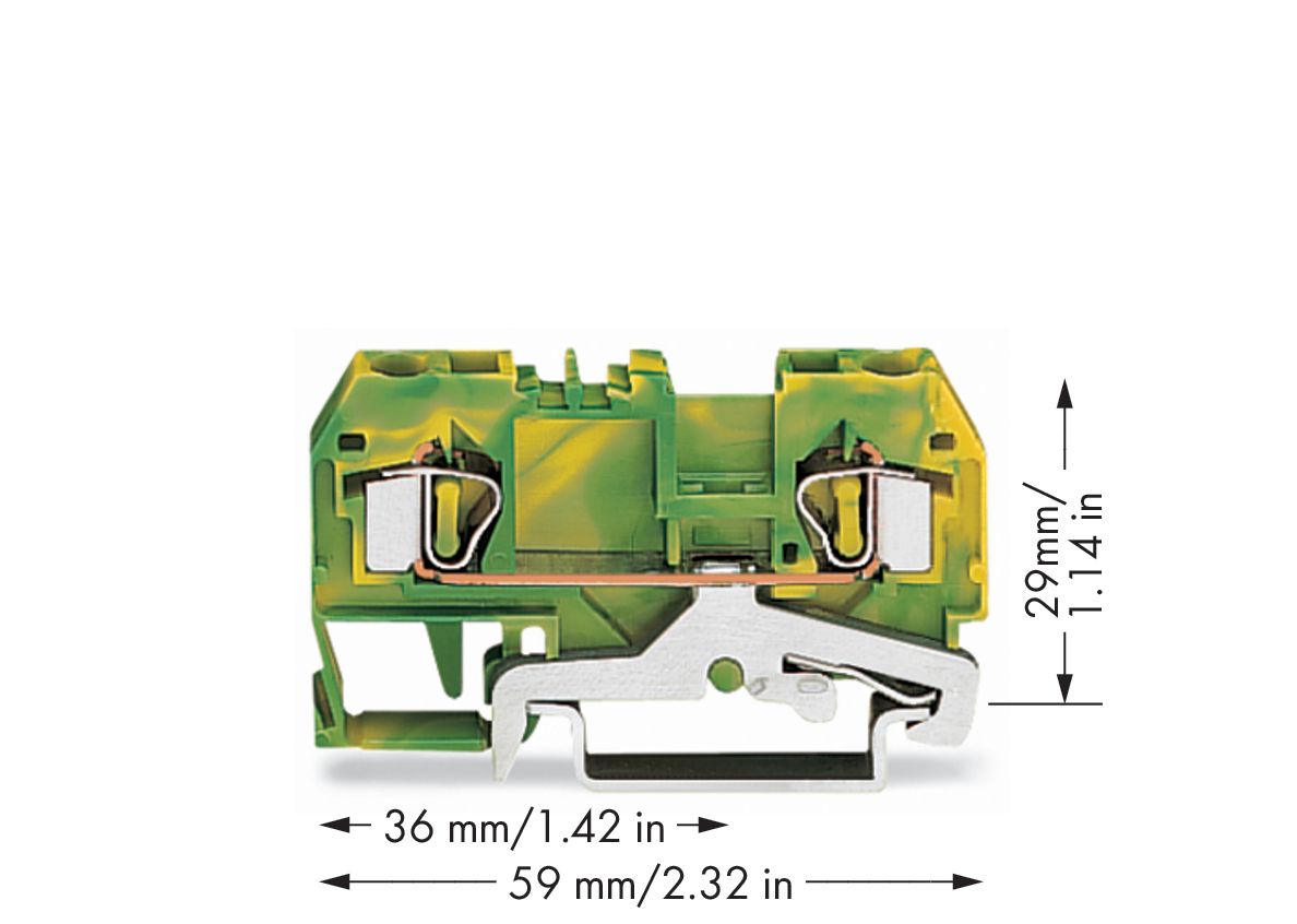 Schutzleiter-Reihenklemme Serie 281 0,08-4qmm gn/ge 1Etage APL_erf.