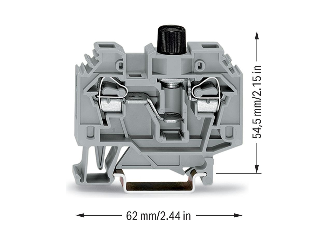 Sicherungs-Reihenklemme Serie 282 10A 0,2-6qmm G-Sich 5x20mm schraub