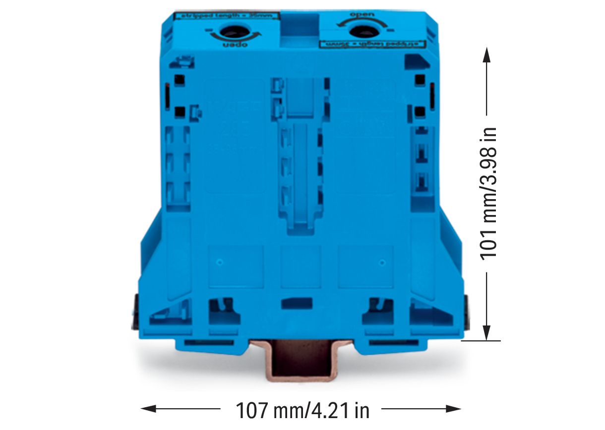 Reihenklemme 25-95qmm Serie 285 1Etage 2kl bl 232A Hutschiene TH35
