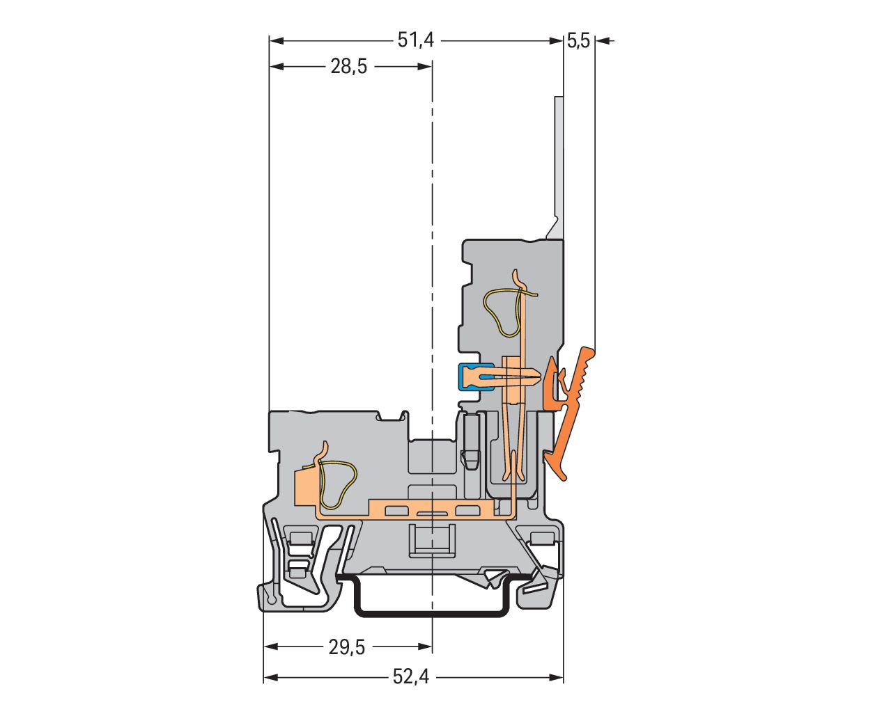 Reihenklemme 0,08-4qmm Serie 769 1Etage 2kl gr 32A Hutschiene TH35