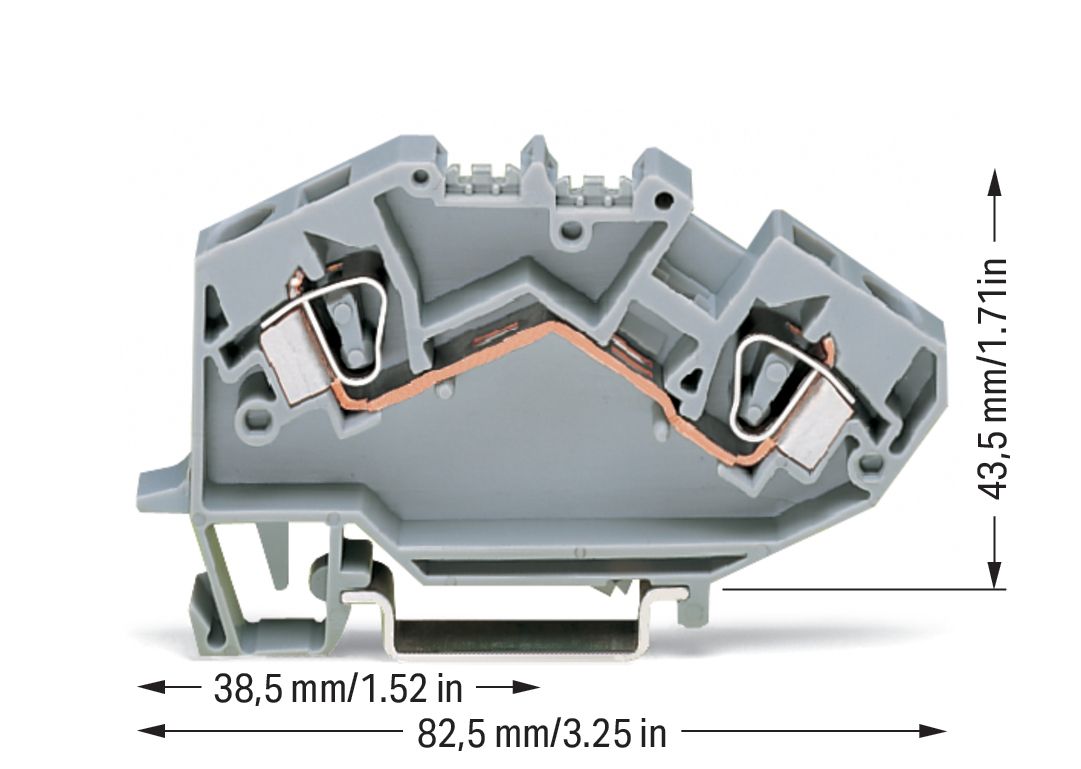 Reihenklemme 0,2-6qmm Serie 782 1Etage 2kl gr 41A Hutschiene TH35