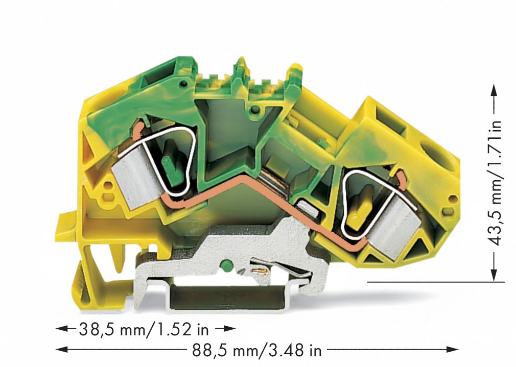 Schutzleiter-Reihenklemme Serie 783 0,2-16qmm gn/ge 1Etage APL_erf.