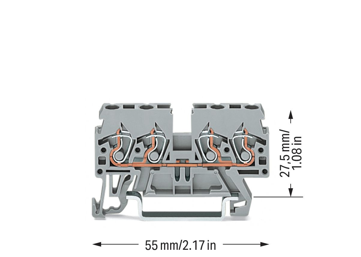 Reihenklemme 0,08-4qmm Serie 870 1Etage 4kl gr 24A Hutschiene TH35